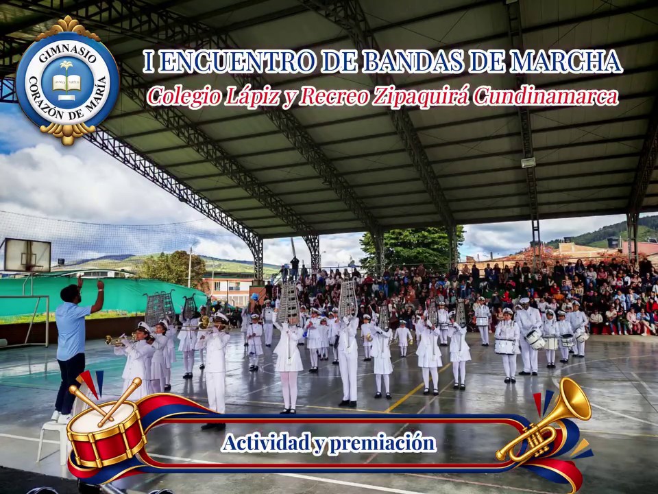Sección de vientos de la banda marcial en el I Encuentro de Bandas de Marcha