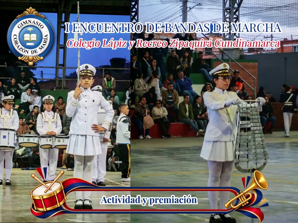Sección de percusión de la banda marcial en el I Encuentro de Bandas de Marcha